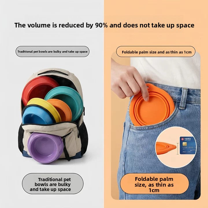 Round Silicone Foldableing Bowl for Pets,Cat Bowl and Dog Bowl